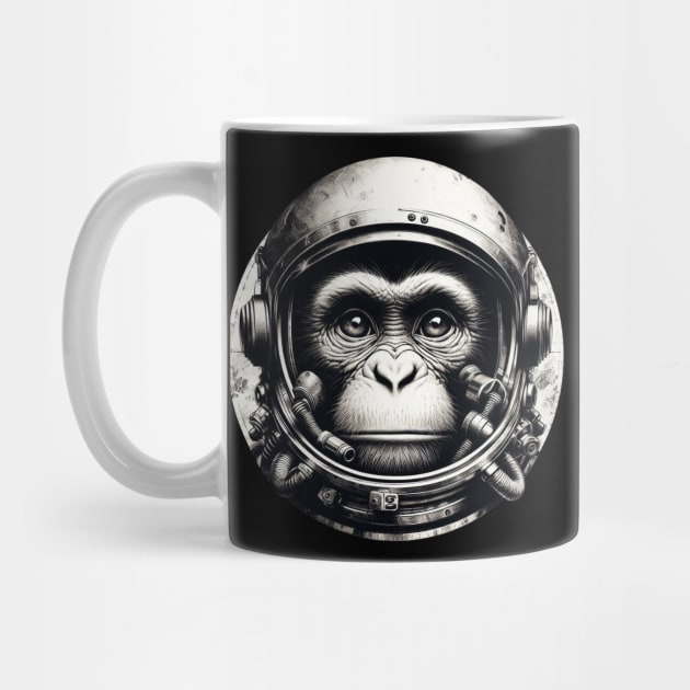 Astronaut Monkey wearing space helmet, meditate by CareTees